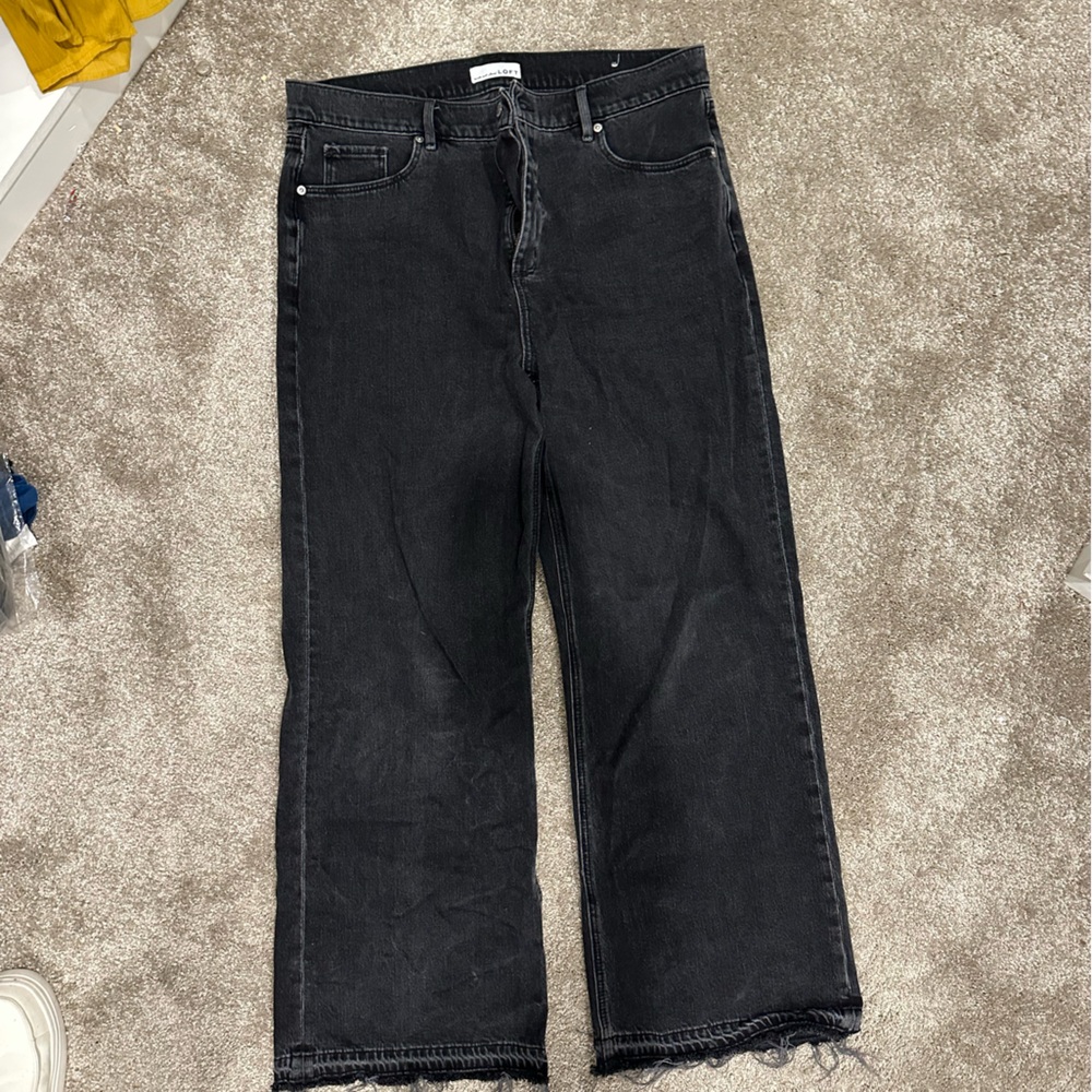 LOFT Women's Black Wide Leg Jeans